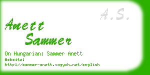 anett sammer business card